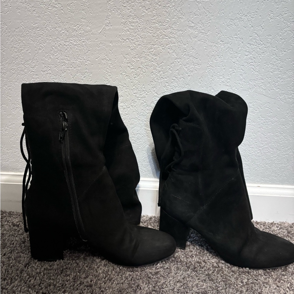 Women's Black Suede Boots- ALDO